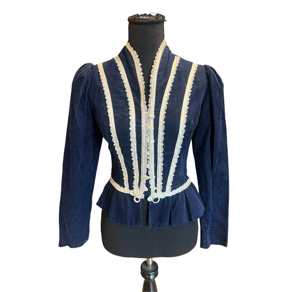 Gunne Sax vintage 70’s prairie Victorian velvet romantic  jacket 7 regancycore